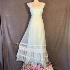 Vintage 70  s mint and lace maxi dress 