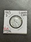 1943 D Lincoln Wheat Cent Penny BU Uncirculated MS++ Better Date 1c Coin (19041)