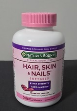 Nature's Bounty Hair, Skin Nails 250 Soft gels Extra Strength 5000 mcg Biotin