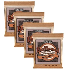 4 PACK Ernie Ball 2144 Earthwood Phosphor Bronze Alloy Med Strings (13-56)