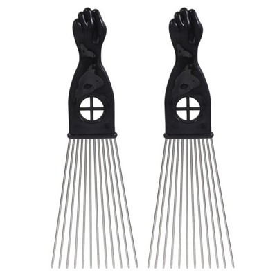 2 Pcs Professional Barber Combs Stainless Steel Trainer Wide Slick