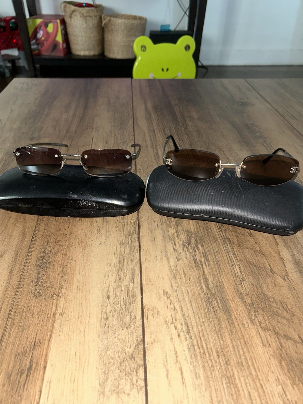 CHANEL & Gucci rimless rectangular sunglasses - image 1