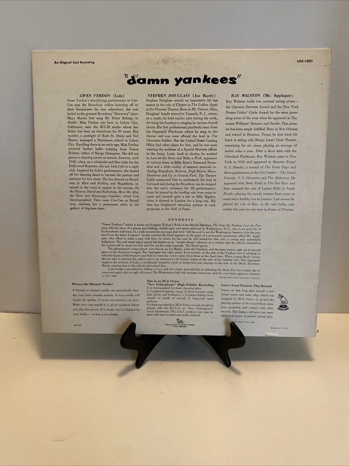 Damn Yankees Musical RCA Victor LOC-1021 1955 KYW Philadelphia Radio Record Dept - Image 2 of 2