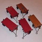 5 x Dinky 25G Flat Trailers Orange/Red 1940's/50's Vintage Diecast Models