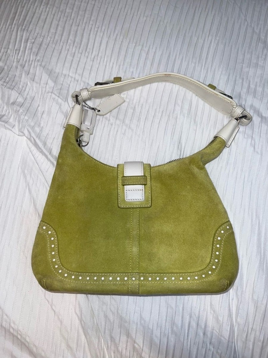 Coach Vintage Soho Suede Leather Shoulder Bag Green Small Handbag