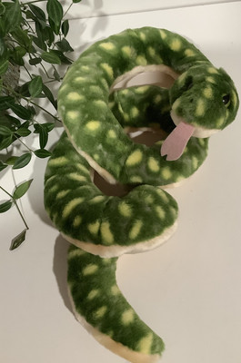 Snake Tree Boa Green & Yellow Spots Stuffed  Animal Plush Snake  43  Coiled