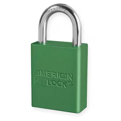 American Lock A1105kagrn Lockout Padlock, Keyed Alike, Aluminum, Green, 1 In