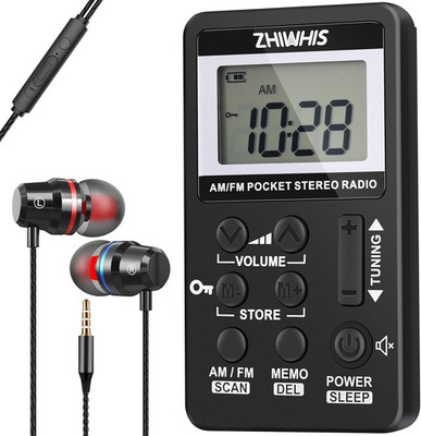 Portable Radio, AM FM Receiver with Sleep Timer, Rechargeable Stereo Radios with