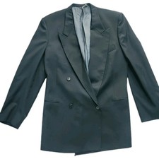 Vintage Mani by Giorgio Armani Double Breasted Blazer Suit Jacket Black Size 40