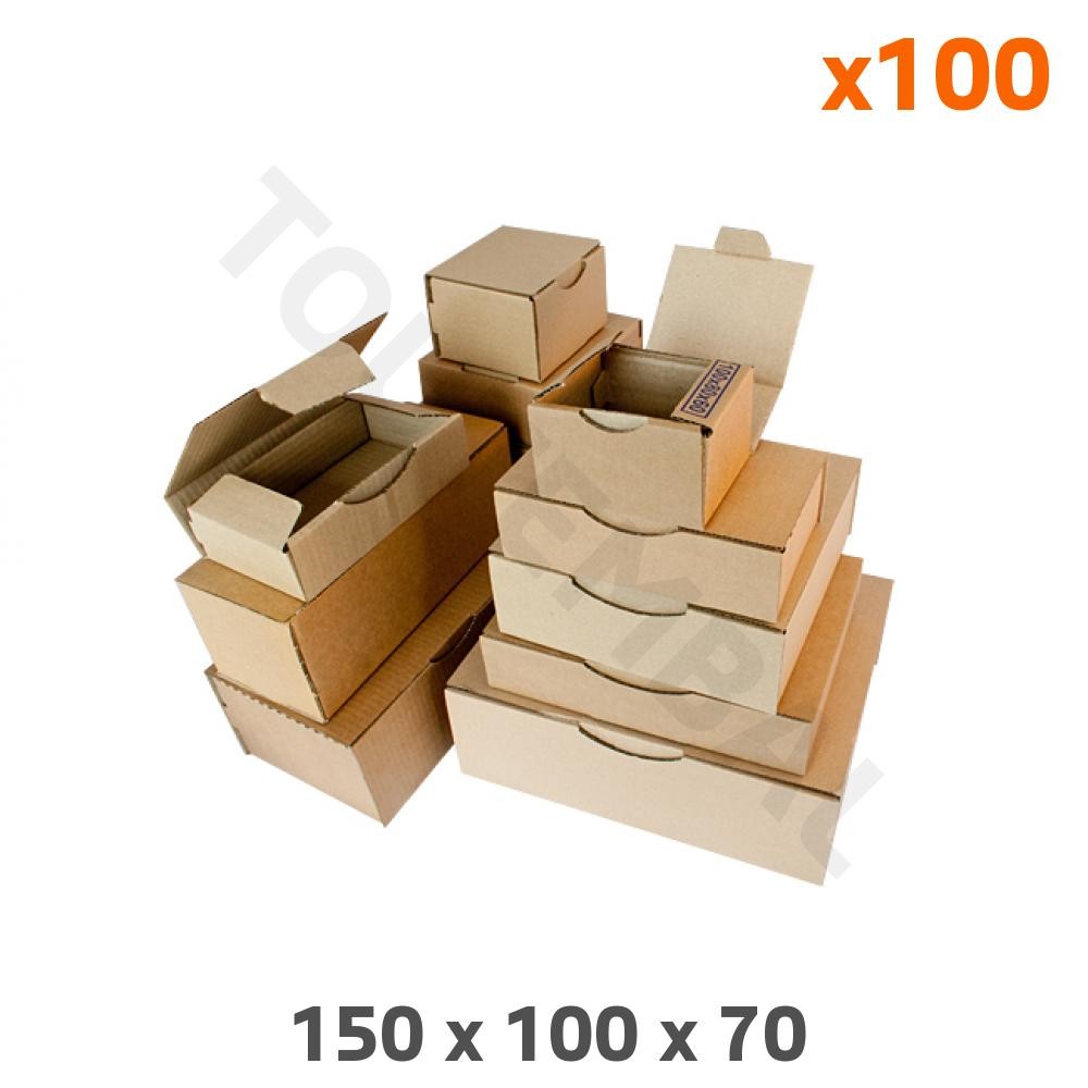 Boîte carton brune petit colis postal 150x100x70 mm emballage kraft