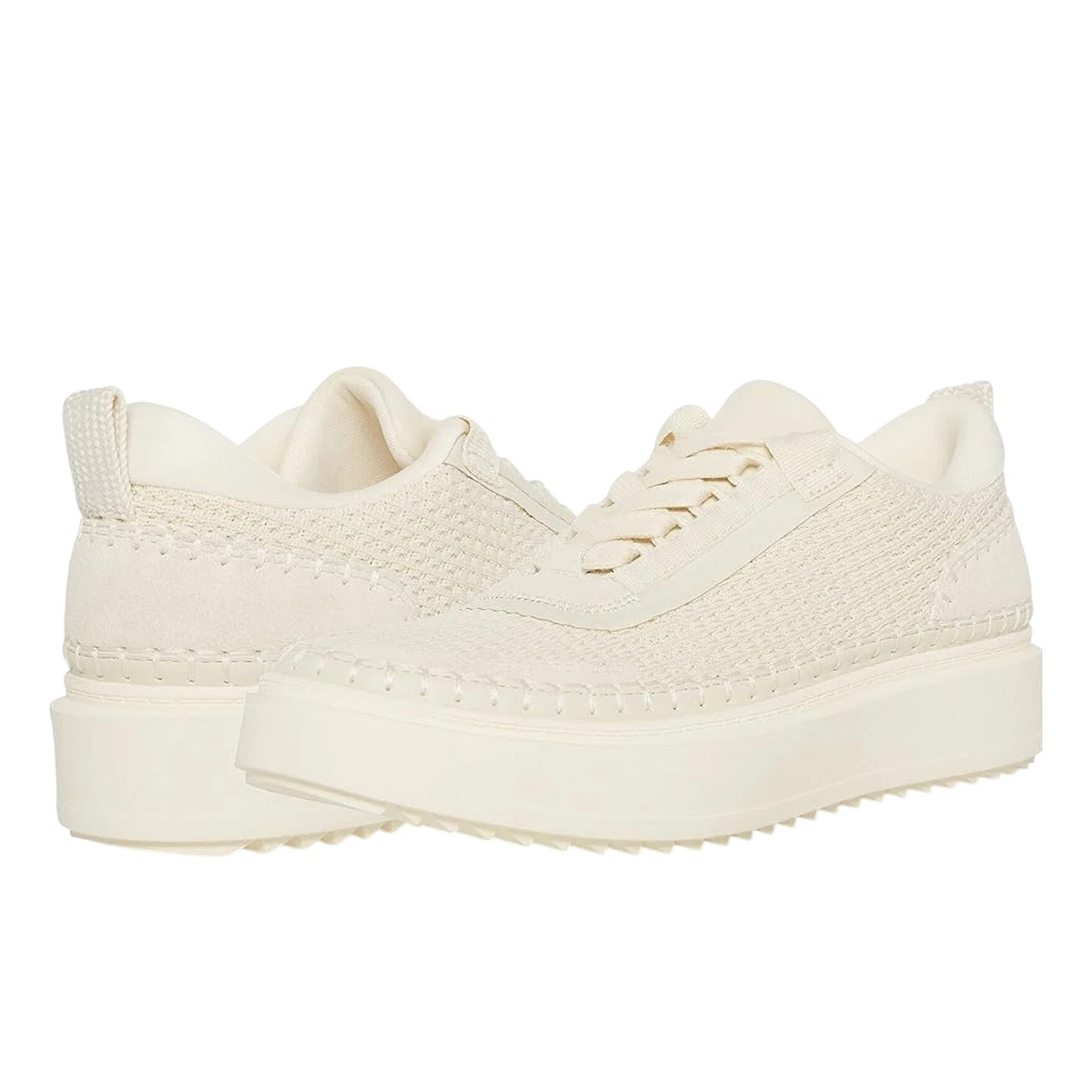 Steve Madden Womens Charlie Casual Sneakers US 8 M Beige Cream Tan Lace-Up NIB