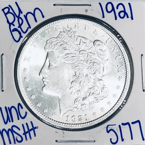 1921 BU UNCIRCULATED MORGAN SILVER DOLLAR AUTHENTIC U.S. MINT FREE SHIPPING 5177
