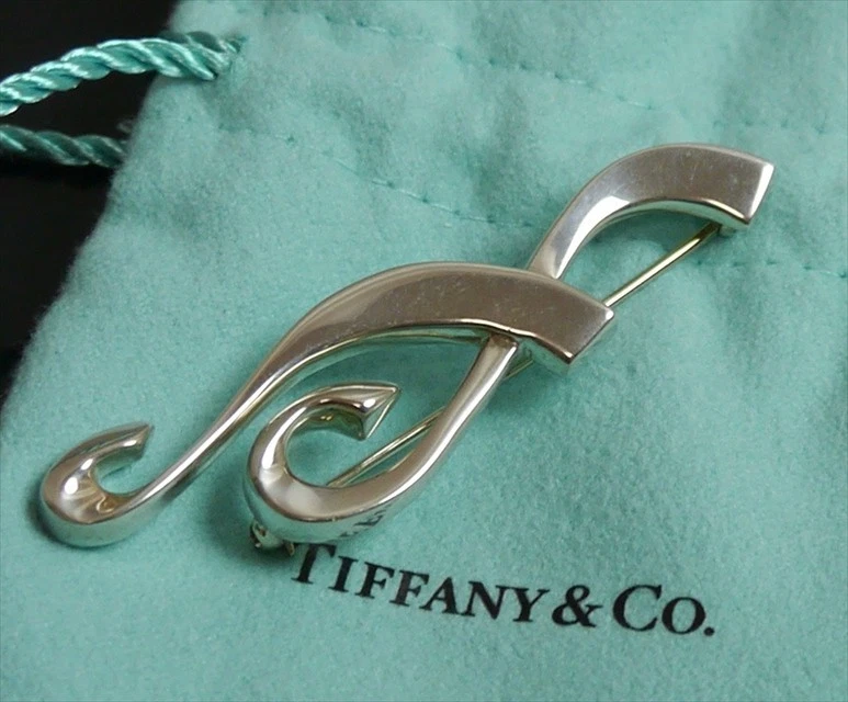 Autentica spilla Tiffany & Co. spartito musicale in argento sterling #4635 - Immagine 2 di 4