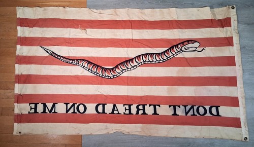 Vtg "DONT TREAD ON ME" 1st Navy Jack Flag - 3x5 Ft 1960s Greenville, SC BATSON