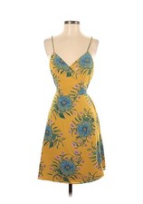 Madewell - Yellow Silk Wrap Dress in Painted Blooms