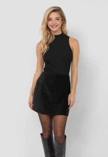 Sadie & Sage - Ronan Mock Neck Sleeveless Top Black