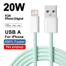 20W USB Fast Charging Braided Cable for Iphone 13 14 Pro 11 12 Mini X XR XS Max