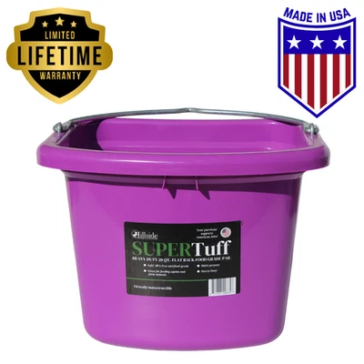 SuperTuff Heavy Duty Horse Water Bucket 5 Gallon Livestock Feeder Purple