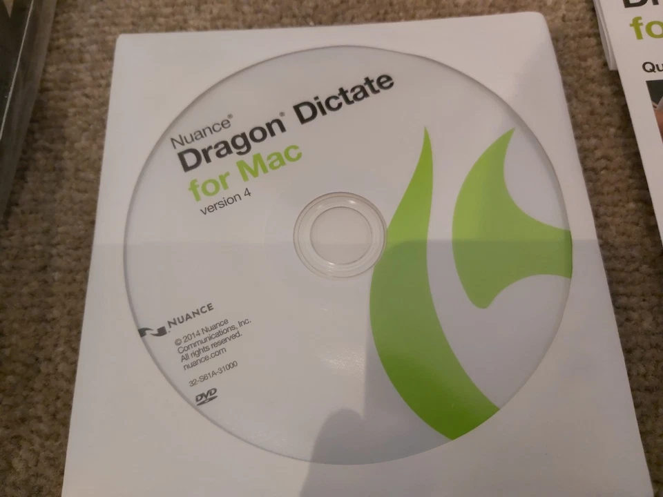 Nuance Dragon Dictate for Mac Speech Recognition Program 4.0 DVD ROM REV C - NEW - Image 3 of 4