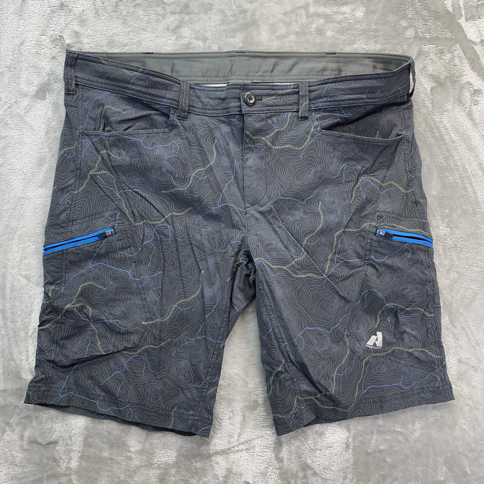 Eddie Bauer First Ascent Shorts Mens 42 Guide Pro Cargo Hiking Trail 11" AOP