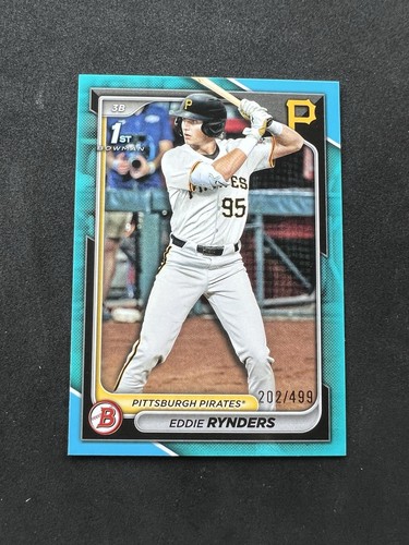 2024 Bowman Draft Eddie Rynders Sky Blue #/499 Pittsburgh Pirates