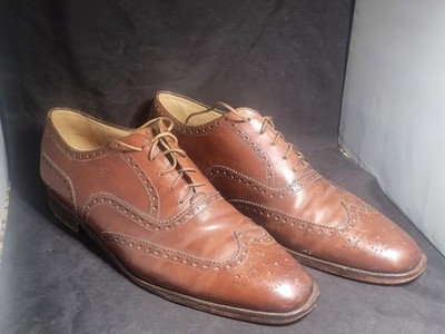 Hickey Freeman Brown Leather Wingtip Oxford Dress Shoes Men's Size 12 B