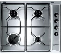 Indesit PAA 642 IX/I WE 58cm Four Burner Gas Hob - Inox