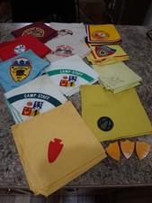 Vintage Boy Scouts of America Neckerchiefs (lot of 12) with 3 Neckerchief Slides