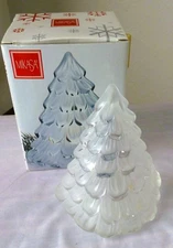 Mikasa "Winter Dreams" Glass Christmas Tree Tea Light Candle Votive Holder. New