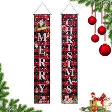 Christmas Decorations Outdoor Yard Front Porch Sign Set, Red Black Front Porch S