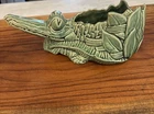 Vintage McCoy Green Ceramic Alligator/Crocodile Planter 1950s