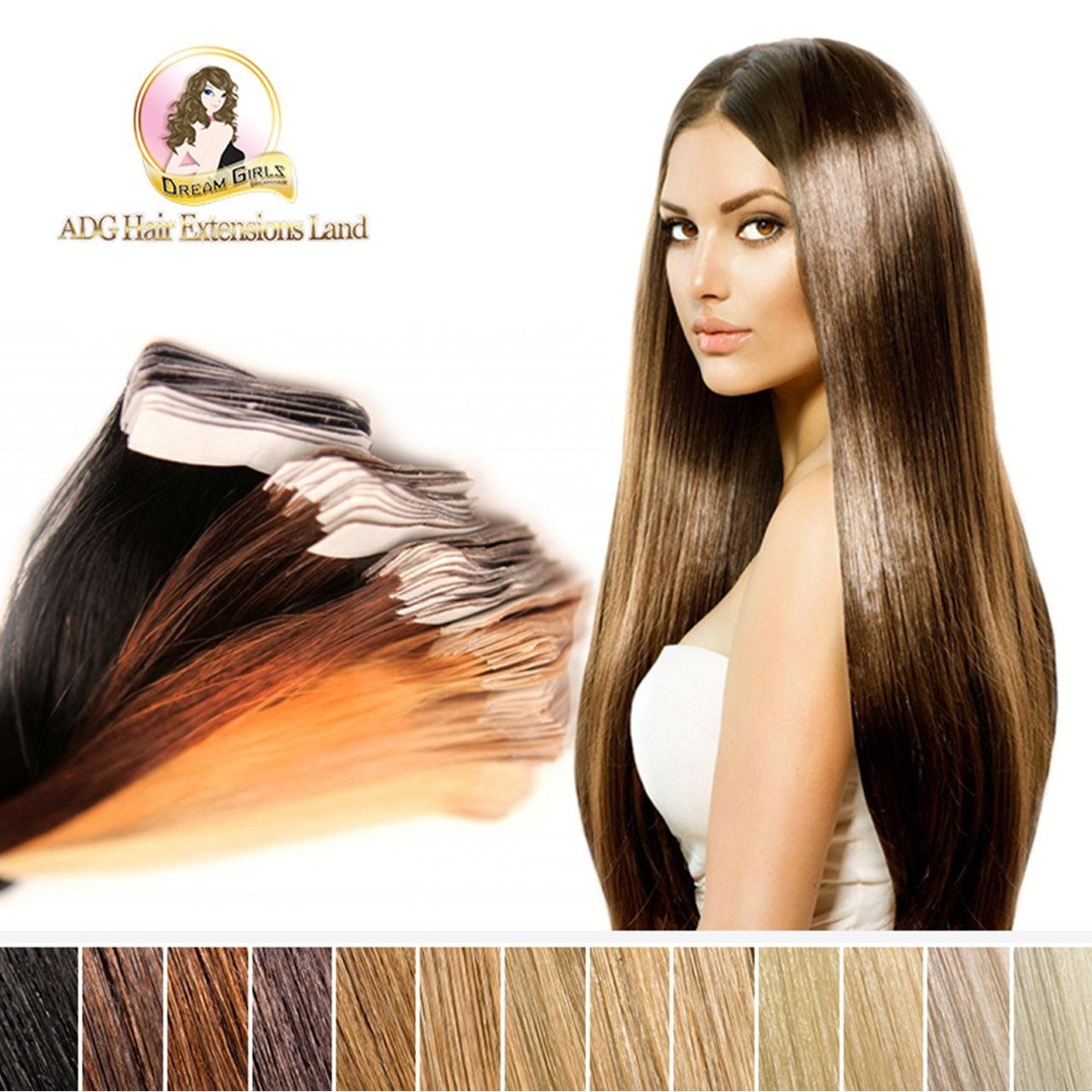 20” 60A Tape  in hair extensions double drawn 100g Amazon.com : Lacerhair Remy Tape in Human Hair Extension Dip  main image 3