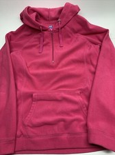 Womens Soft Pink Fleece Quarter Zip Pullover Size Small S