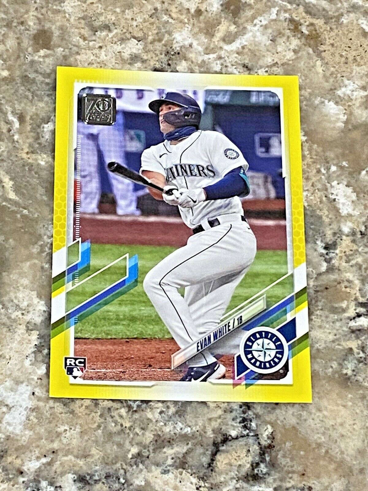 2021 Topps Series 1 Yellow Border Parallel Evan White RC #151 Seattle Mariners