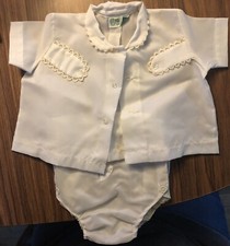 Vintage Alfred Leon By Little Craft Baby Boy Baptismal 2 Pc Set
