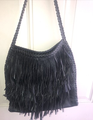 small black fringe purse