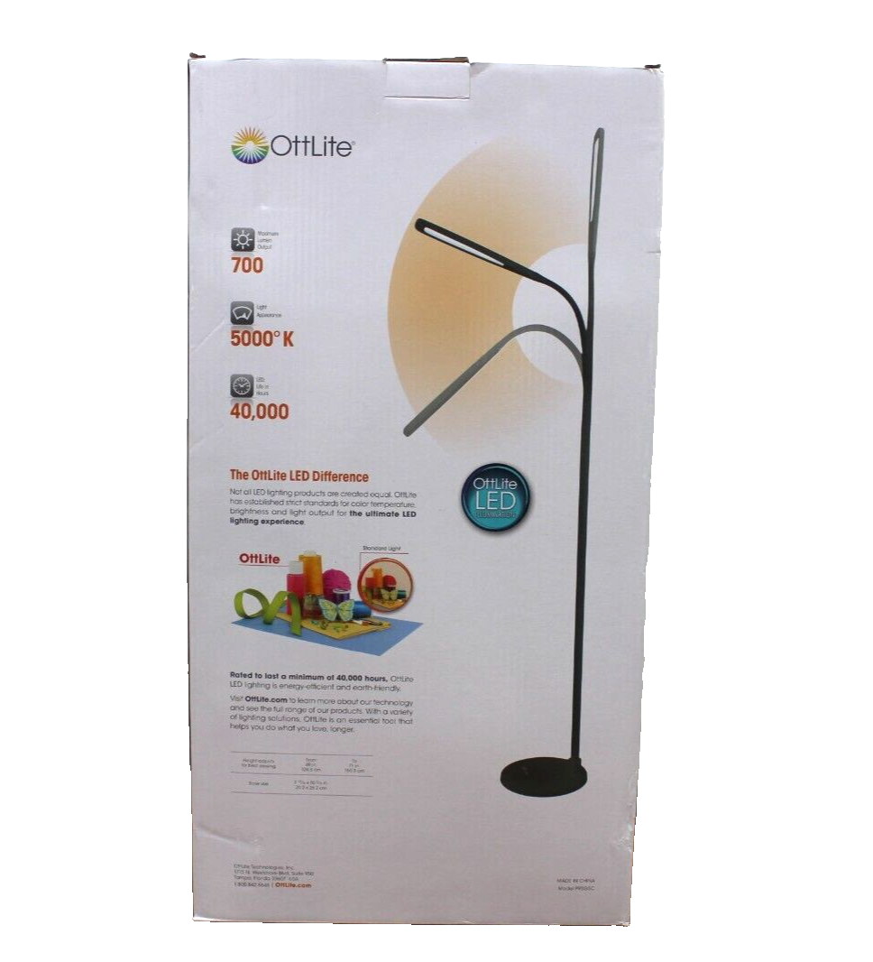 OttLite Natural Daylight LED Flex Floor Lamp MODEL P93G5C. NEW eBay