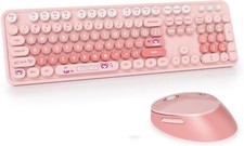 Wireless Keyboard and Mouse Combo2.4G USB Multi-Color Cute Full Size Keyboard...