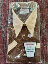 Vintage NOS Men s Sanforized Rockabilly Kmart Dress Shirts Size XL