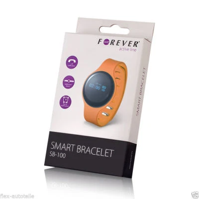 FOREVER Reloj Fitness Naranja Bluetooth Pulsera Deportiva Podómetro Grabación del Sueño App