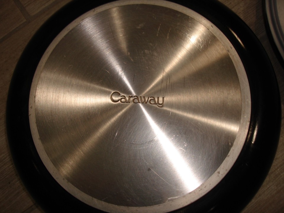 Caraway Nonstick Ceramic Sauté Pan w/ Lid 11.8" Dia. NonToxic Black