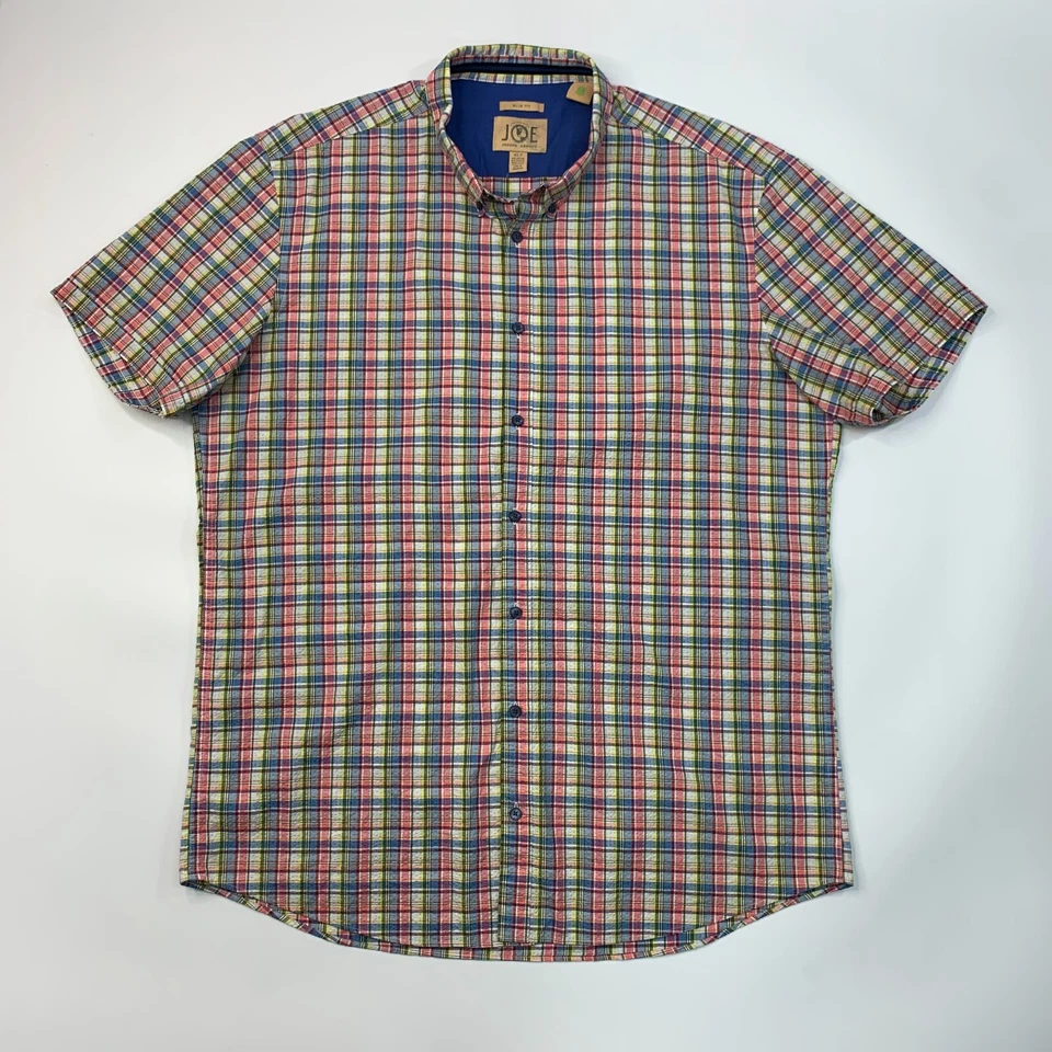 Camisa Joe by Joseph Abboud Para Hombres XLT Alta A Cuadros Seersucker Repreve Abotonada Foto 2 de 4