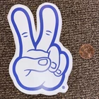 DUTCH Bros STICKER Decal PEACE Fingers DB Rare USA Coffee BLUE White OLD Design!