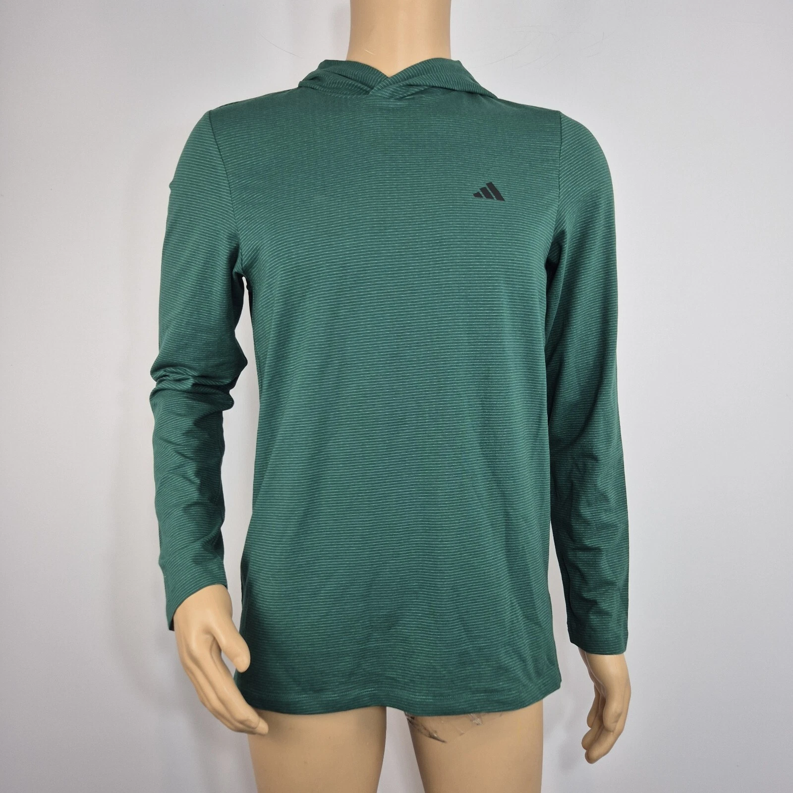 Adidas Men's Axis Tech Hooded Training Long Sleeve Shirt Size S Green 25