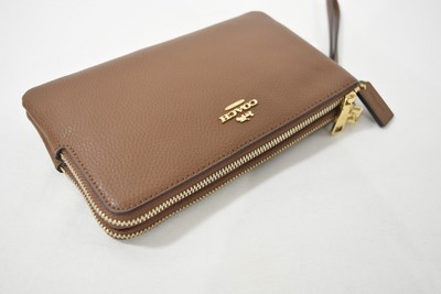 coach double zip wallet