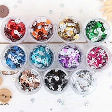 LOOSE HOT FIX SEQUINS - 4MM & 6MM METALLIC FINISH - 720 PER PACK - 11 COLORS