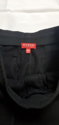 GUESS black sweat-shorts with logo stripes on both sides S