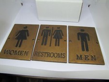 RESTROOM MEN WOMEN SIGN HEAVY CAST IRON NEW BATHROOM YOU CHOOSE MIX MATCH