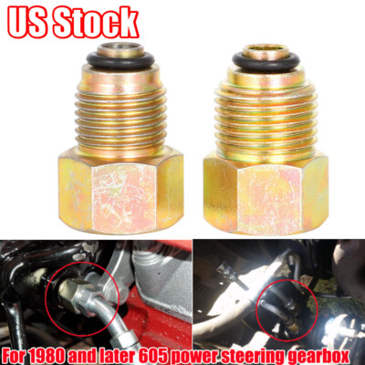 2x LS 605SOL Power Steering Box Hoses Adapter Fitting Inverted Flare O-Ring Kit