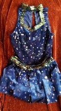 WOLFF FORDING Sz LC/SA SHIMMER/Blue SEQUIN SKATING DANCE Gymnastic COSTUME